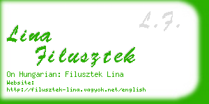 lina filusztek business card